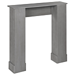 Fireplace Mantel Grey Paulownia 97 X 23 X 99 Cm Fireplace Surround Ornated Milled Classic Traditional Living Room Beliani