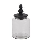 Black Finial Glass Canister