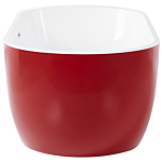 Freestanding Bath Tub Acrylic Red Oval 160 X 75 Cm Overflow System Modern Beliani