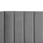 Eu Double Size Bed Frame Grey Velvet Slatted Base Beliani