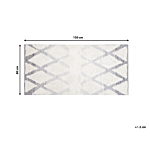 Area Rug Beige And Grey Cotton 80 X 150 Cm Rectangular Hand Woven Distressed Geometric Pattern Beliani