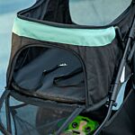 Pawhut Foldable Pet Stroller With Rain Cover For Xs And S-sized Dogs Green