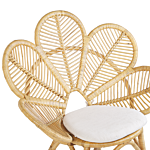 Set Of 2 Peacock Chairs Beige Rattan Cotton Seat Pads Garden Outdoor Indoor Boho Beliani