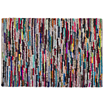 Rag Rug Multicolour With Cotton 160 X 230 Cm Rectangular Hand Woven Oriental Boho Beliani