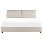 Bed Frame Light Beige Velvet Upholstery With Storage Eu Super King Bedroom Furniture Beliani