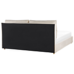 Bed Frame Light Beige Velvet Upholstery With Storage Eu Super King Bedroom Furniture Beliani