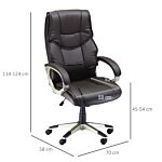 Homcom Home Office Chair High Back Computer Desk Chair With Faux Leather Adjustable Height Rocking Function Brown