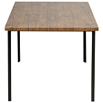 Dining Table Dark Wood Metal Legs Industrial Kitchen Beliani