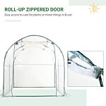 Outsunny Walk-in Polytunnel Greenhouse With Roll-up Door Transparent Tunnel Greenhouse With Steel Frame And Pvc Cover, 2.5 X 2m