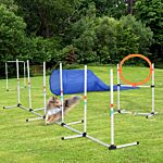 Pawhut Dogs Pe Set-of-5 Obstacle Agility Training Set White