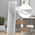 Homcom Standing Dressing Mirror With Led Lights, Wall Dressing Mirror For Bedroom With Dimmable And 3 Colour Lighting, White