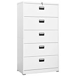 Vidaxl Filing Cabinet White 90x46x164 Cm Steel