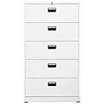 Vidaxl Filing Cabinet White 90x46x164 Cm Steel