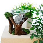 Koala In Tree Resin Oil And Wax Burner With Glass Dish