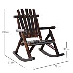 Outsunny Outdoor Rocking Chair Fir Wood Rustic Patio Adirondack Rocking Chair Traditional Rustic Style & Pure Comfort