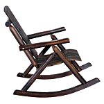 Outsunny Outdoor Rocking Chair Fir Wood Rustic Patio Adirondack Rocking Chair Traditional Rustic Style & Pure Comfort