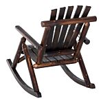 Outsunny Outdoor Rocking Chair Fir Wood Rustic Patio Adirondack Rocking Chair Traditional Rustic Style & Pure Comfort