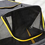 Pawhut One-click Foldable Pet Travel Stroller With Rain Cover, Cat Dog Pushchair With Front Wheels, Shock Absorber, Storage Bags, Mesh