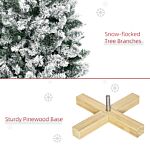 Homcom 5 Foot Snow Flocked Artificial Christmas Tree, Xmas Pencil Tree With 426 Realistic Branches, Auto Open, Pinewood Base, Green