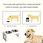 Pawhut Stainless Steel Pet Feeder, 58.4lx30.5wx25.4h Cm-white