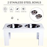 Pawhut Stainless Steel Pet Feeder, 58.4lx30.5wx25.4h Cm-white