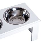 Pawhut Stainless Steel Pet Feeder, 58.4lx30.5wx25.4h Cm-white