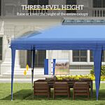 Outsunny Pop Up Gazebo, Double Roof Foldable Canopy Tent, Wedding Awning Canopy W/ Carrying Bag, 6 M X 3 M X 2.65 M, Blue