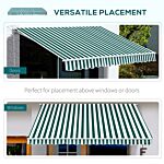 Homcom 3.5 X 2.5m Garden Patio Manual Awning Canopy Sun Shade Shelter With New Winding Handle - Green/ White