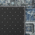 Runner Rug Runner Grey And Blue Polyester 80 X 240 Cm Oriental Distressed Living Room Bedroom Decorations Beliani