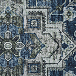 Runner Rug Runner Grey And Blue Polyester 80 X 240 Cm Oriental Distressed Living Room Bedroom Decorations Beliani