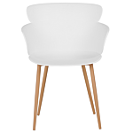 Set Of 2 Dining Chairs White Synthetic Material Metal Legs Ergonomic Back Modern Living Room Beliani