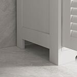 Kleankin Bathroom Storage Unit With Louvred Doors, Bathroom Floor Cabinet With Drawers, Open Shelf And Adjustable Shelf