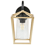 Outdoor Wall Light Lamp Gold Sconce Metal Iron Glass Matte Modern Design Patio Garden Beliani