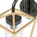 Outdoor Wall Light Lamp Gold Sconce Metal Iron Glass Matte Modern Design Patio Garden Beliani