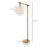 Homcom Modern Floor Lamp With 350° Rotating Lampshade, For Living Room And Bedroom, Led Bulb Included, Brown