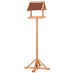 Pawhut Wooden Bird Feeder Table Freestanding With Weather Resistant Roof Cross-shaped Support Feet For Backyard Pre-cut 55 X 55 X 144cm Natural
