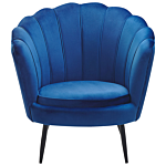 Armchair Dark Blue Velvet Novelty Shape Metal Legs Retro Beliani