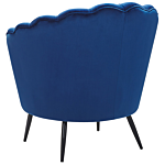 Armchair Dark Blue Velvet Novelty Shape Metal Legs Retro Beliani