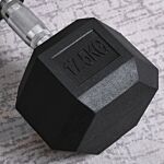 Homcom 2x17.5kg Rubber Hex Dumbbell Portable Hand Weights Dumbbell Home Gym Workout Fitness Hand Dumbbell