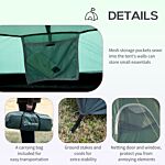 Outsunny 5-6 Man Dome Camping Tent Hiking Shelter Uv Protection 3000mm Water Resistant Tunnel Tent - Dark Green