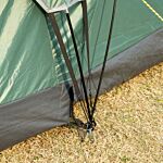 Outsunny 5-6 Man Dome Camping Tent Hiking Shelter Uv Protection 3000mm Water Resistant Tunnel Tent - Dark Green