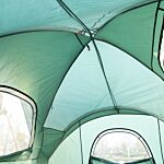 Outsunny 5-6 Man Dome Camping Tent Hiking Shelter Uv Protection 3000mm Water Resistant Tunnel Tent - Dark Green