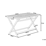 Garden Dining Table Dark Acacia Wood 140 X 75 Cm Folding Outdoor 6 Seater Rectangular Beliani