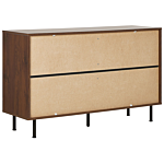 Sideboard Dark Wood With Grey 118 X 40 Cm 3 Drawer 1 Cabinet Modern Glam Beliani