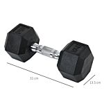 Homcom Hex Dumbbells Set Rubber Dumbbells Weight Lifting Equipment Fitness Home Gym