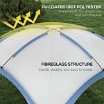 Outsunny 3.5 X 3.5m Camping Gazebo, Outdoor Event Shelter Dome Tent Garden Sun Shelter Patio Spire Arc Pavilion Camp Sun Shade, Light Blue