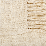 Blanket Beige Cotton 125 X 150 Cm Waffle Weave Knitted Throw Boho Style Living Room Bedroom Accent Piece Beliani