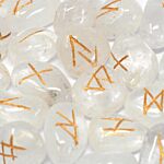 Runes Stone Set In Pouch - Crystal