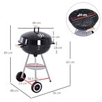 Outsunny Bbq Grill Charcoal Grill Portable Charcoal Bbq Round Kettle Grill Outdoor Heat Control Party Patio Barbecue