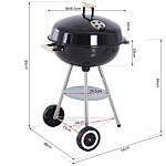 Outsunny Bbq Grill Charcoal Grill Portable Charcoal Bbq Round Kettle Grill Outdoor Heat Control Party Patio Barbecue